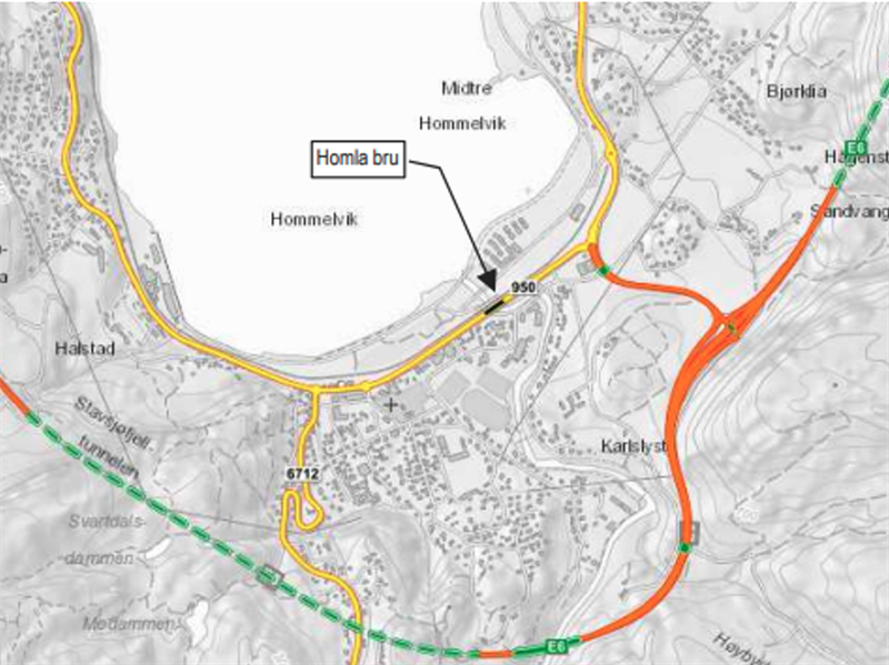 Oversiktskart Hommelvik. Kart