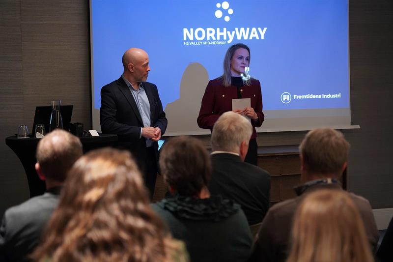 Klyngeleder og EU-rådgiver i RENERGY holder en presentasjon.