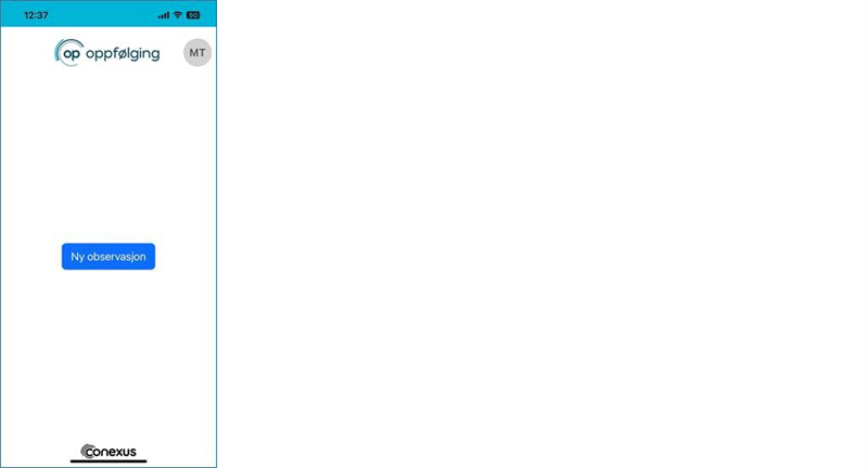 Oppfølging app. Bilde 1