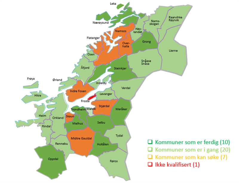 Status friluftslivets ferdselsårer juli 2024 Kart Status friluftslivets ferdselsårer juli 2024