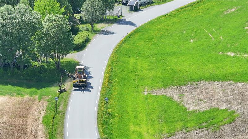 Kantslått med hjullaster. Bilde