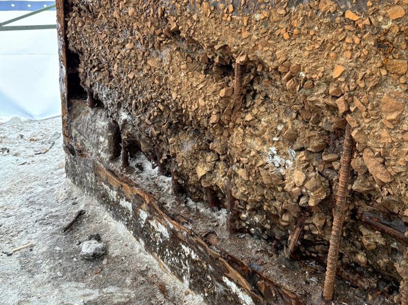 Skader på Røyrvikbrua. Bilde