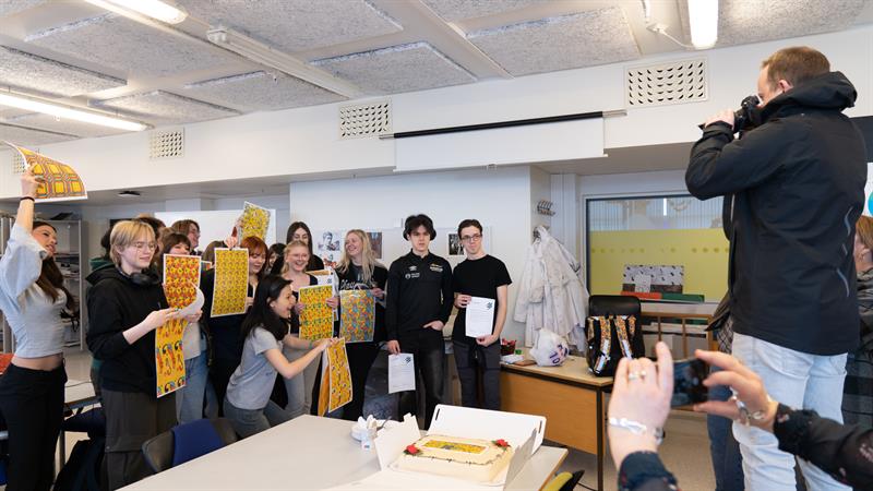 Klasse ble hedret. Bilde